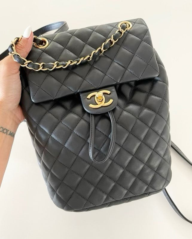 Chanel Small Black Lambskin Urban Spirit Backpack