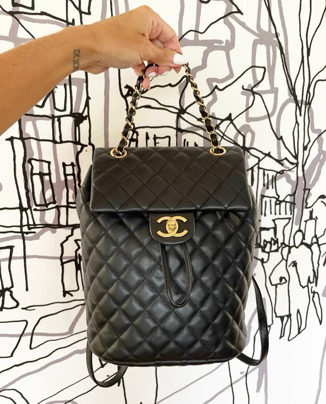 Chanel Small Black Lambskin Urban Spirit Backpack